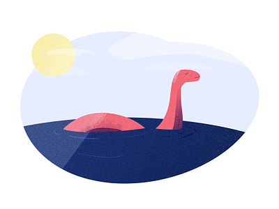 Nessie happy monster illustration lockness monster nessie noise