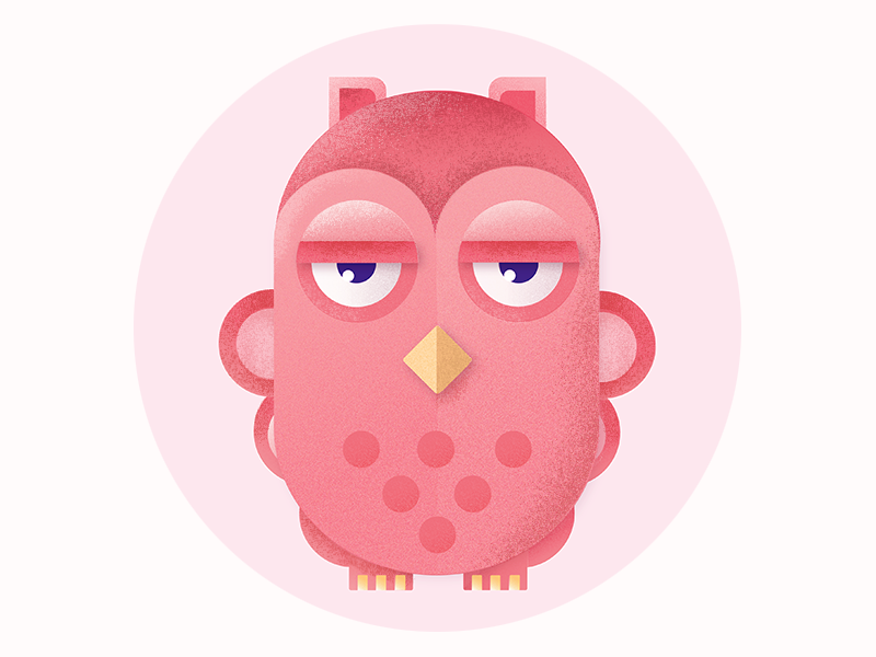 Nursery Animals - Owl texture noise vector illustration cute children