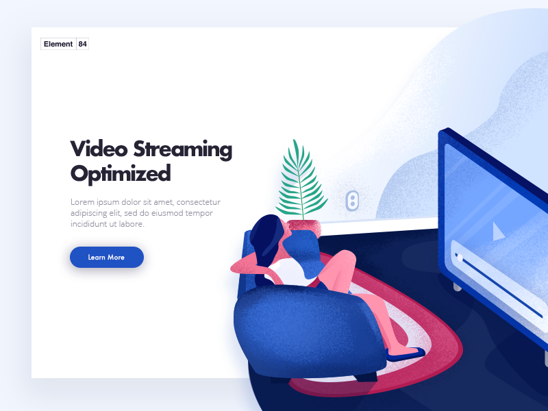 Video Streaming Service Landing illustration movies netflix noise on-demand texture vector web