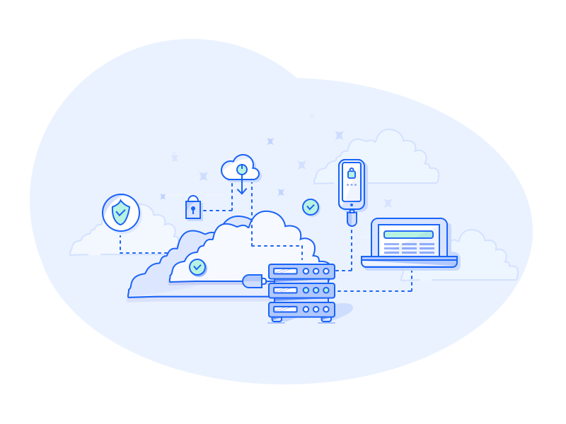 Cloud Services diagram illustration stroke line devops database cloud azure aws