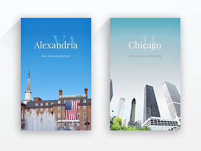 Alexandria to Chicago cards city company offsite serif typography web