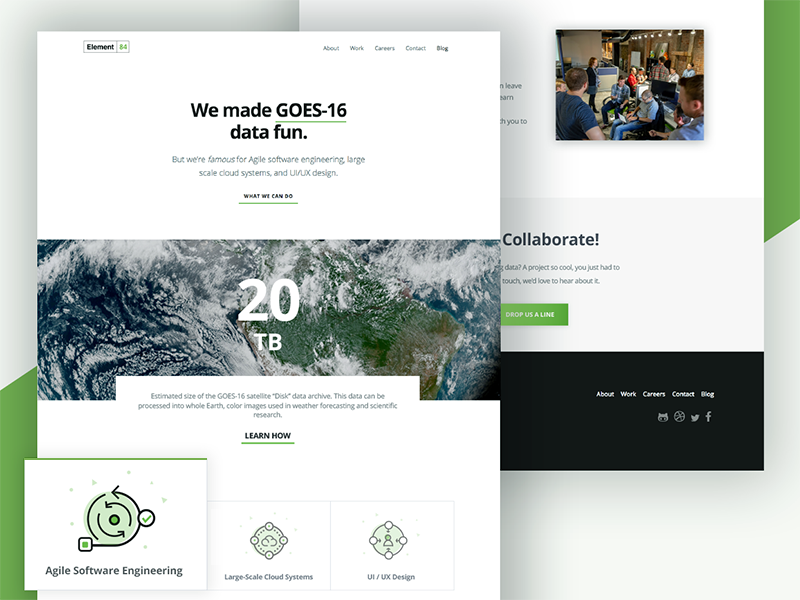 E84.com Redesign ui ux design aws cloud earth science typography white space minimal rebrand redesign website