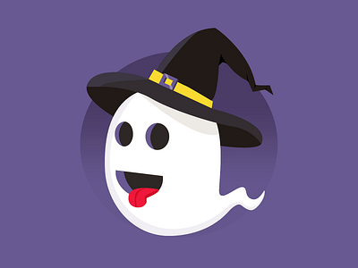 Silly Halloween Ghost halloween illustration silly spooky sticker mule vector witch hat