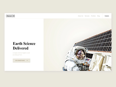 Earth Science Landing Concept astronaut earth earth science landing page minimal satellite science space splash typography web