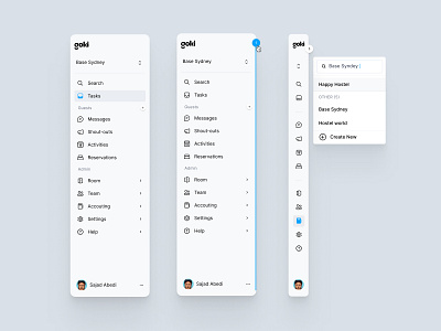 Staff Dashboard - Menu app dashboard design menu navigation sidebar ui