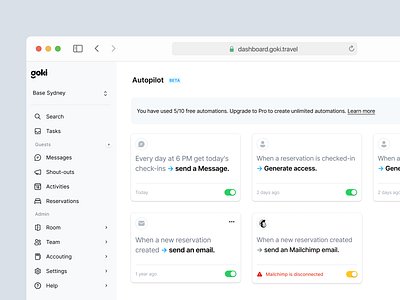 Autopilot app automation autopilot dashboard design galelry