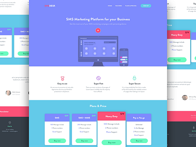 Smsdesk design desk homepage illustration iran price sms ui ux web