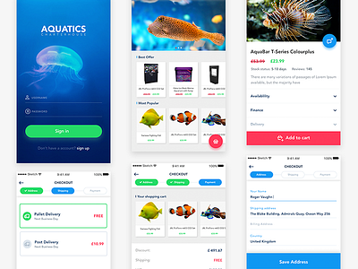 CharterHouse App app decorative design fish interface ios iran ui ux