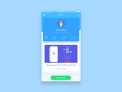 DailyUI #005 Profile app