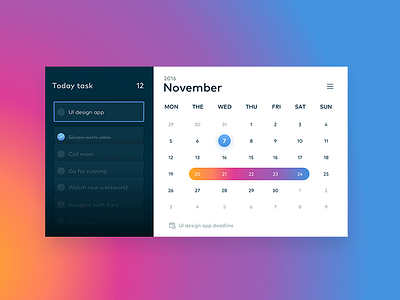 Calendar :: 035 calendar color dailyui deadline design iran task time