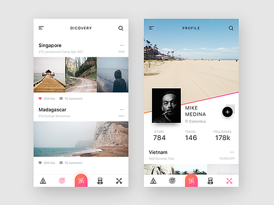 Travel Discovery app discovery gradient ios iran layout minimal profile travel ui