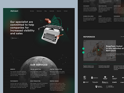 Nettrakett Homepage Design marketing agency space theme ui ux web design web design and development