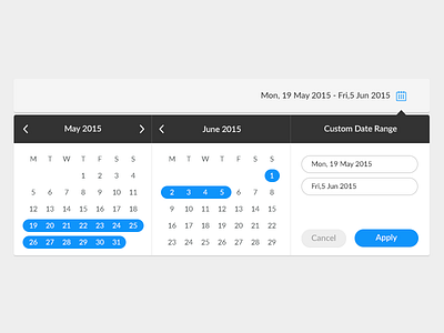 Date Picker blue calendar date design ui