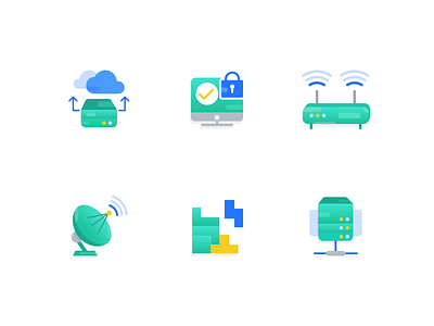 Icon set for PG's services ai blue colorful green icon icon set icons illustrate service shadow vector