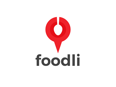 Foodli Logo food location logo logotype meal minimal restaurant spoon