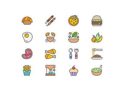 Food Icon set for Restaurant Finder app