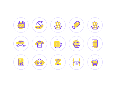 Icon Set for Hotel services clean food hotel icon icon set service