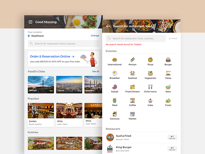 Restaurant Finder & Food Ordering app (English Version) android app design delivery design food ios reservation restaurant