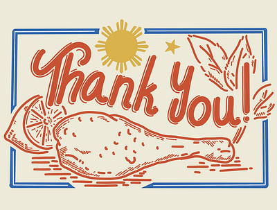 Thank You Card filipino food food illustration lettering thank you thank you card