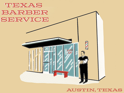 Texas Barber Service postcard barbershop postcard vintage