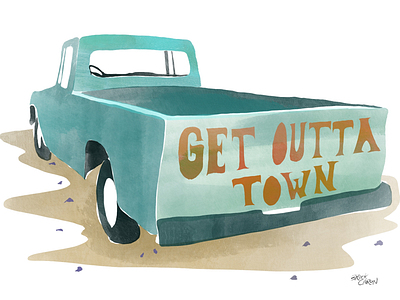 Get Outta Town truck watercolor