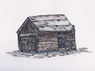 Shack illustration shack tiny home wood grain