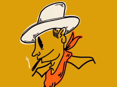 Smoking Cowboy animation cowboy illustration vintage
