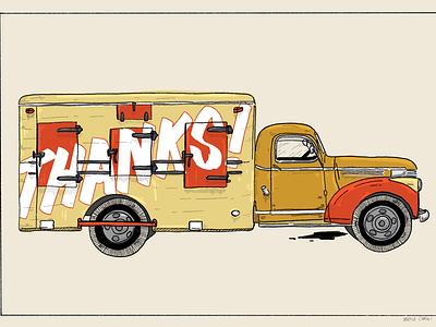 A Truckload of Thanks! art illustration lettering procreate thanks truck