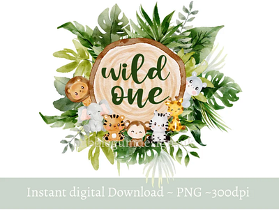 Wild One Baby Safari Animals PNG 3d animation app branding design graphic design illustration logo ui vector