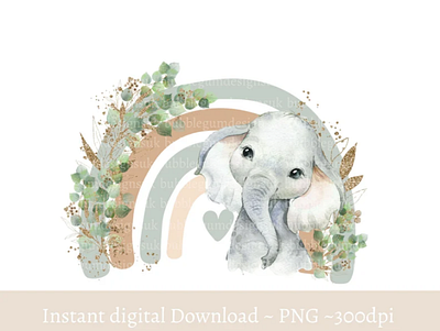 Neutral Elephant Rainbow PNG, Cute Elephant Clipart 3d animation app branding design graphic design illustration logo ui vector