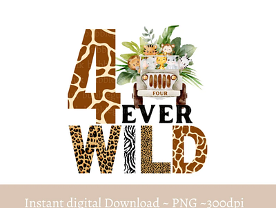 4 Ever Wild Safari Animals Truck PNG 3d animation app branding design graphic design illustration logo ui vector