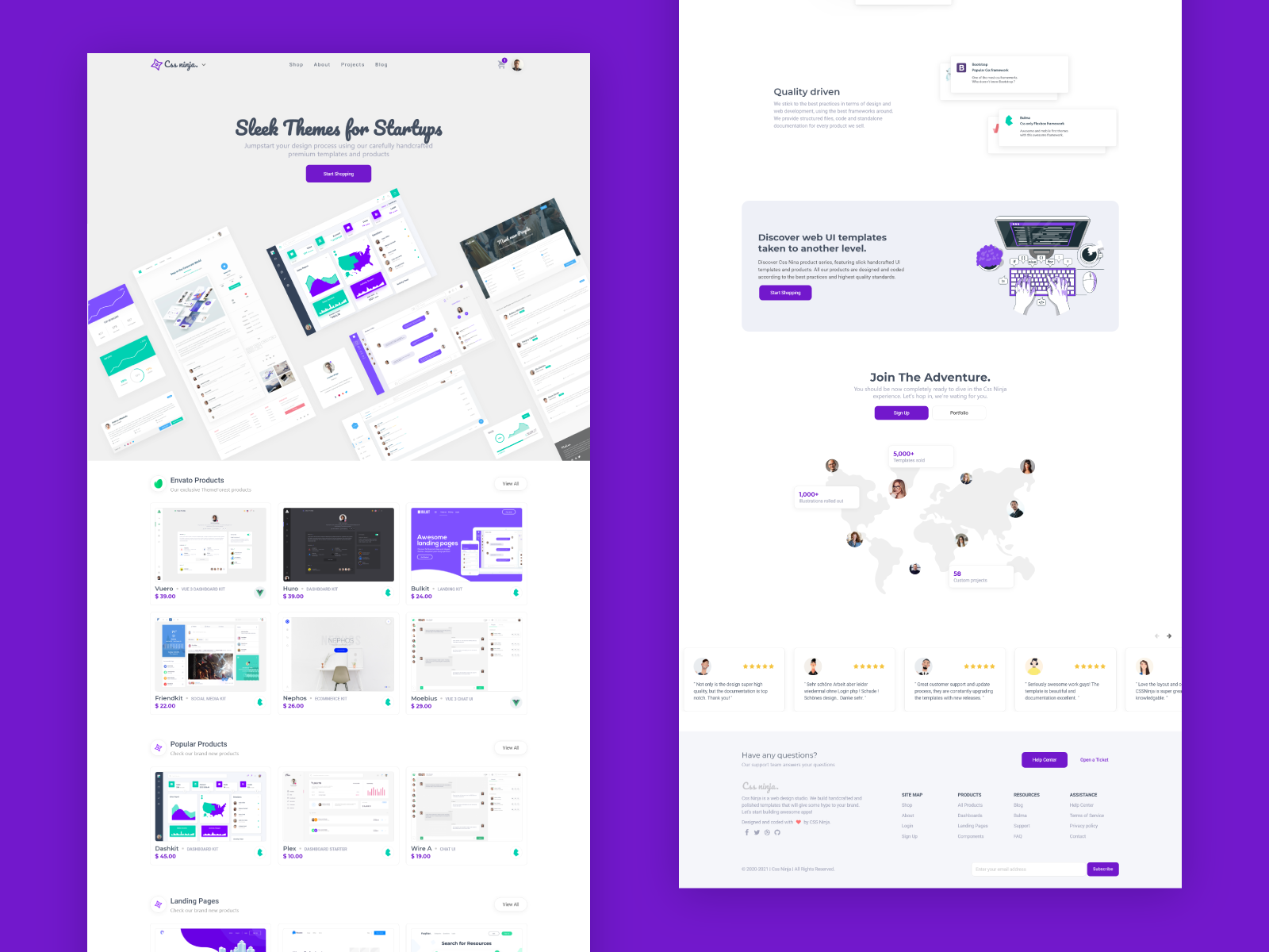 Css Ninja landing page by Driss Chelouati on Dribbble