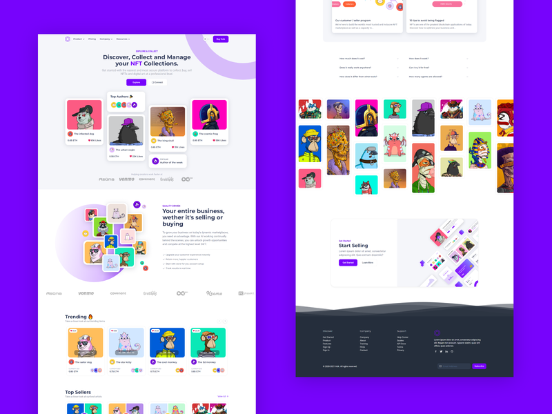 Vulk - NFT Landing Page branding bulma clean design illustration landing landing page logo modern ui vuejs