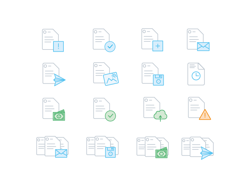 Accounting app icons invoices documents accounting app icons