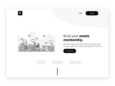 Venuepass - Events membership platform app black white clean design event illustration membership minimal modern web website