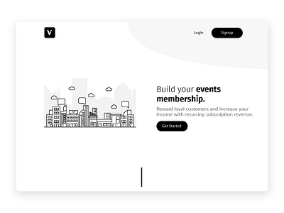 Venuepass - Events Memebrship Platform black white bulma clean design illustrations landing minimal modern webdesign
