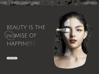 Landing page cosmetic dark design branding cosmetic graphic design ui ux web design