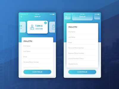 Signup UI concept blue signup themes