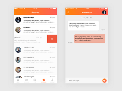 Chat App app chat designs red ui