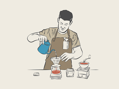 Coffee Brewing barista coffee illustraion