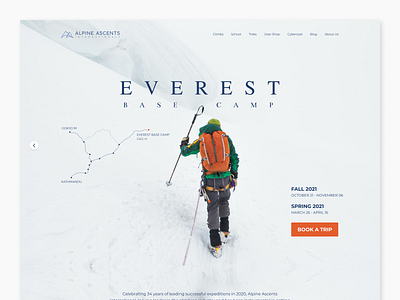 Alpine Ascends International app branding design layout exploration mountains trekking ui ux web webdesign website website design