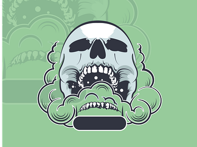 Smoke Skull branding icon illustration logo vector