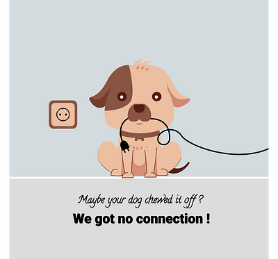 Dog Wire design error 404 flat illustration vector