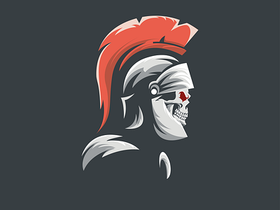 Skeletal Gladiator branding design flat icon illustration logo vector