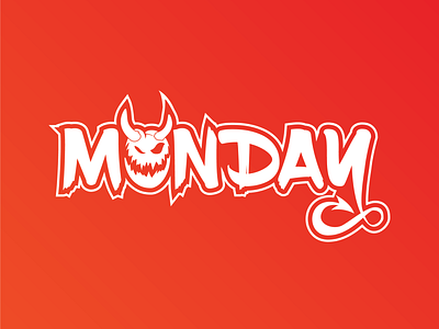 Monday Horror branding design flat horror illustration monday vector
