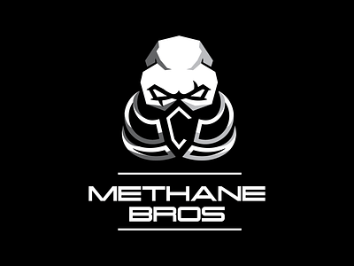 Methane Bros branding design flat gas mask icon illustration logo mascot mascot character mascot logo skull typography vector