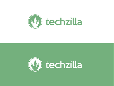 Techzilla branding design flat icon illustration logo vector
