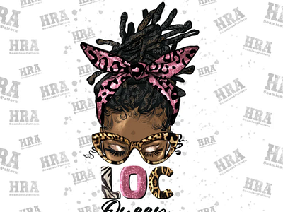 Afro Messy Bun Loc Queen Png Sublimation Design