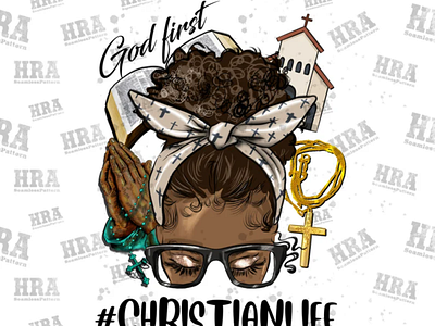 Afro Messy Christian Life Png Sublimation Design