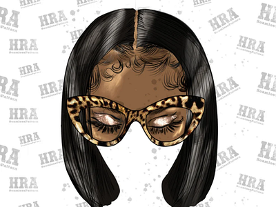 Black Woman Messy Bun Straight Hair Version Png Sublimation